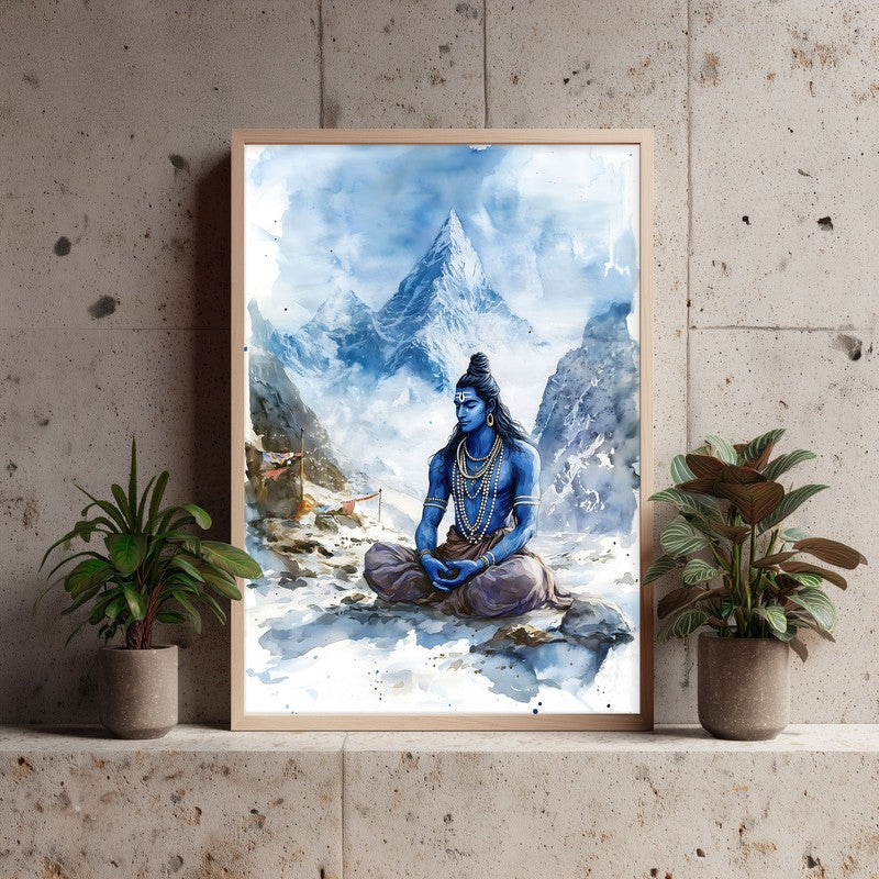 Aadhishankara Spiritual Archival Paper Wall Painting - Natural Brown Frame media 4
