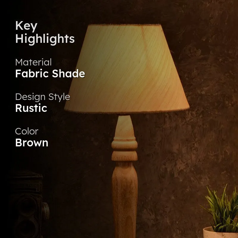 Beige Royal Fabric Table Lamp - Brown media 2