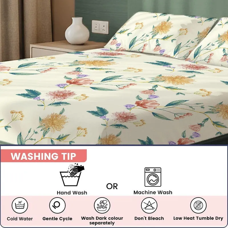 Mystic Petals Floral Cotton Bedsheets (Multicolor) - 200 TC media 7
