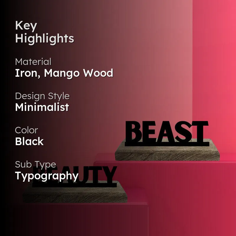 Beauty & Beast Typography Showpiece - Set Of Two media 2