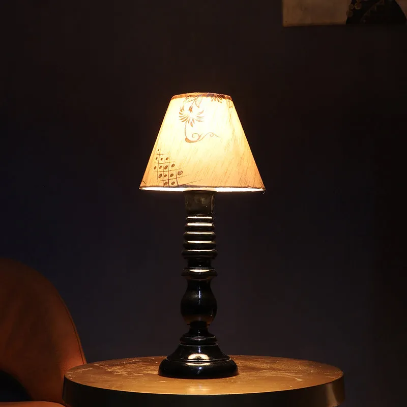 Fayra Iron Table Lamp - Black,Beige media 1