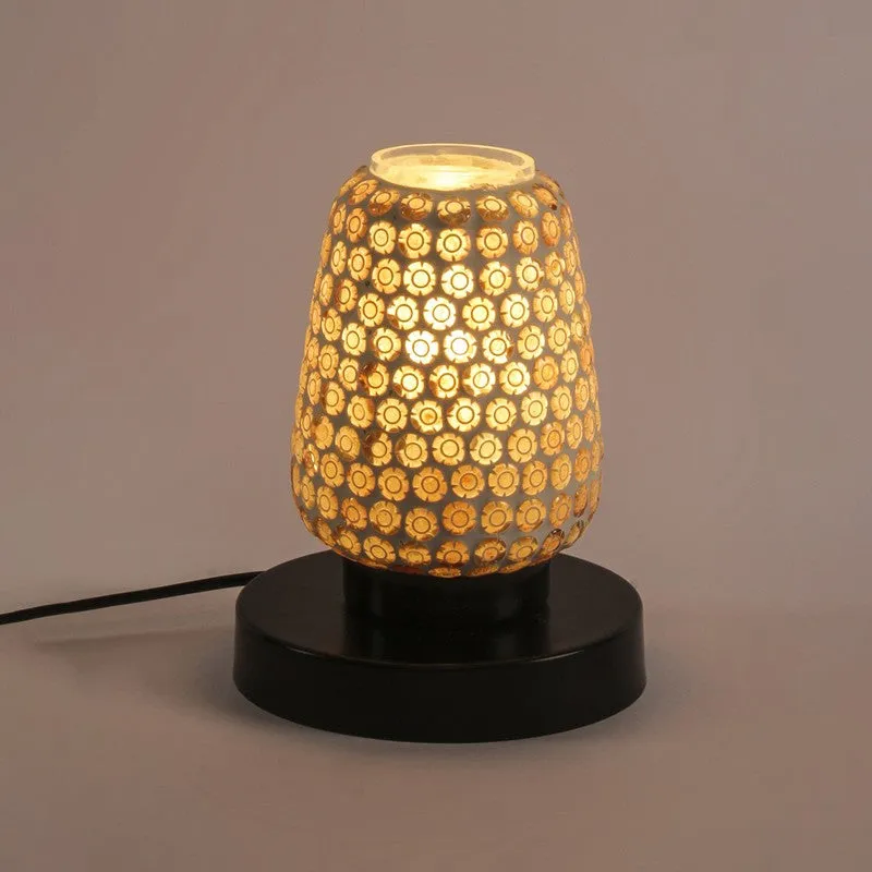 Blissora Mosaic Glass Table Lamp With Wooden Base - Multicolor media 6