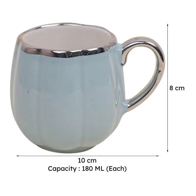 Magina Porcelain Tea Cup (180 mL Each/Blue) - Set of Six media 8