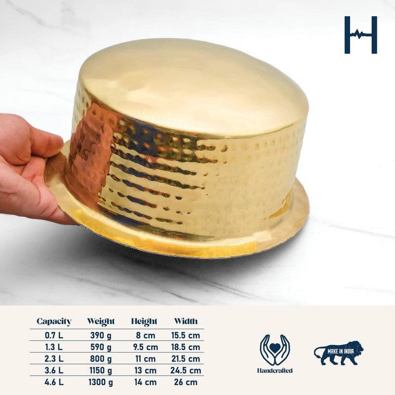 HeritageGlow Durable Brass Pateela - 1300 mL media 10