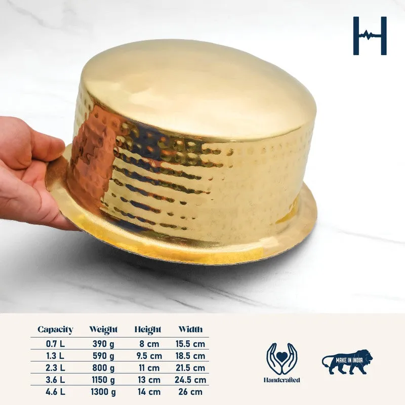 HeritageGlow Durable Brass Pateela - 1300 mL media 10