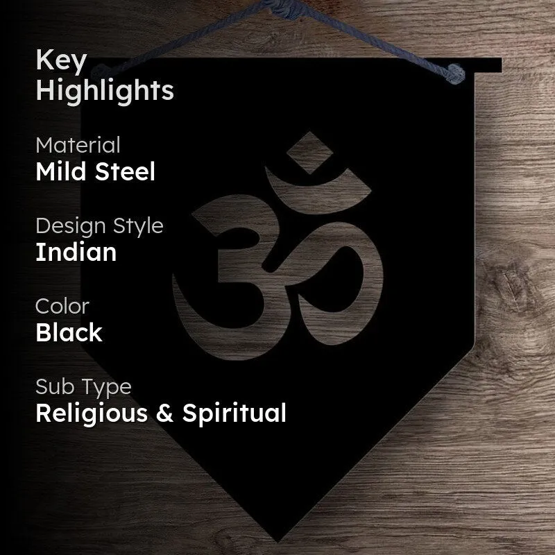 Om Typography Mild Steel Wall Accent media 2
