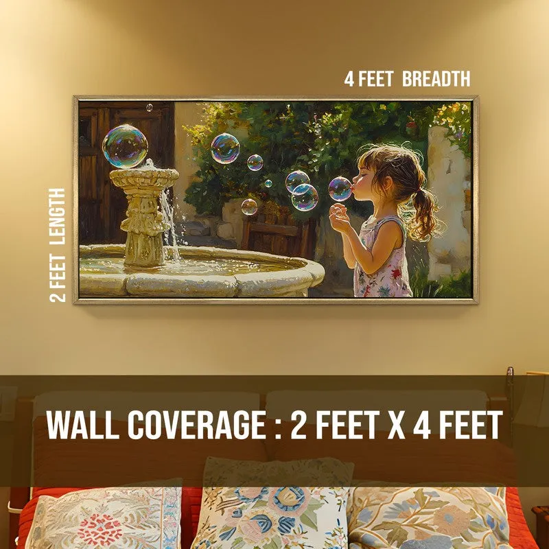Sunlit Play Canvas Wall Painting With Frame media 8