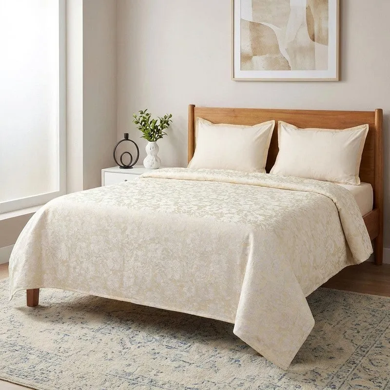 Blossom Breeze Cotton Bedsheet (Starlight) - 224 TC media 1