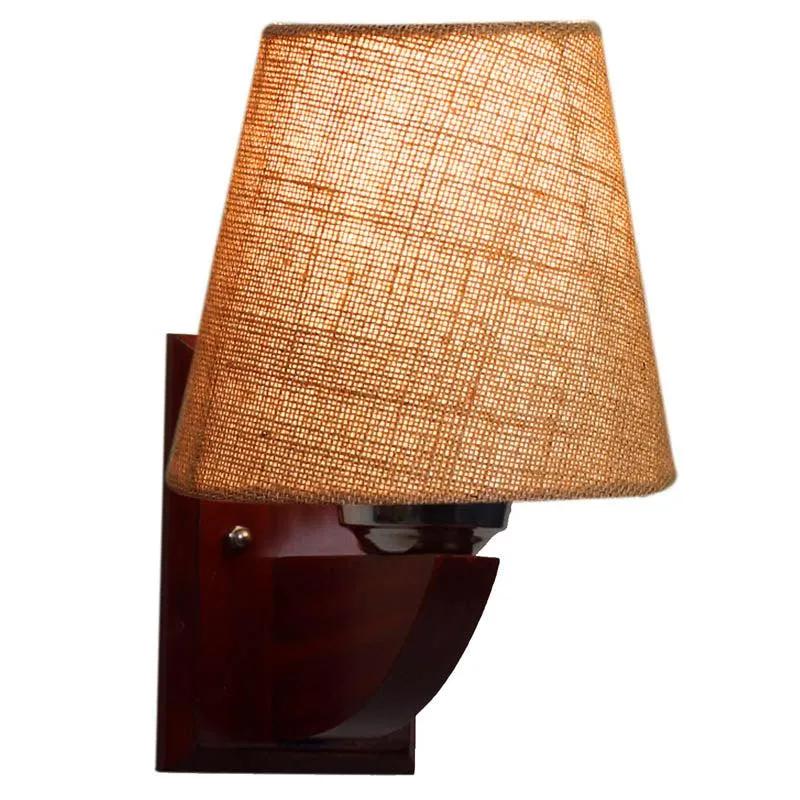 Sandy Serene Conical Wooden Wall Lamp media 4