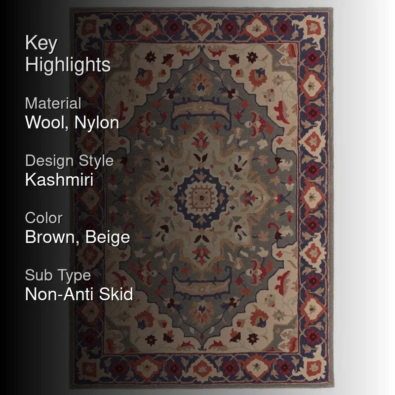 Nephthys Hand Tufted Ethnic Wool & Nylon Carpet - Brown media 2