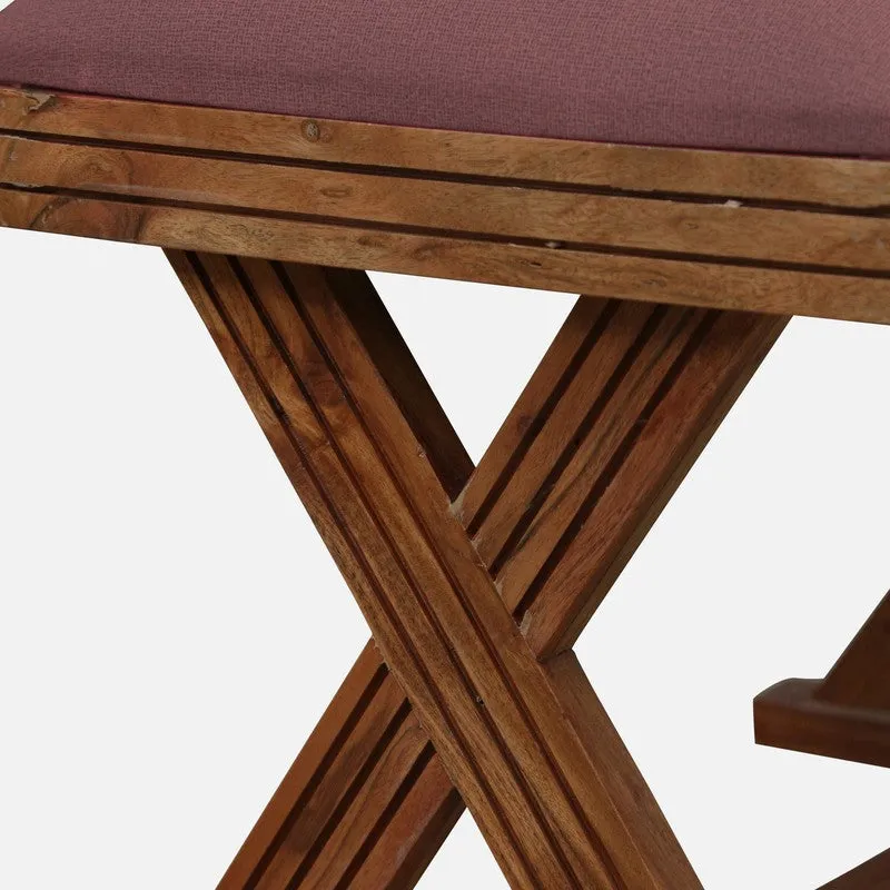 CrossCraft Sheesham Wood Ottomans & Pouffe - Pink media 7