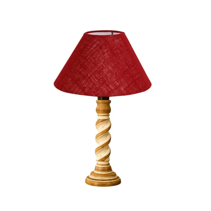 Modera Aven Wooden Table Lamp - Maroon media 5