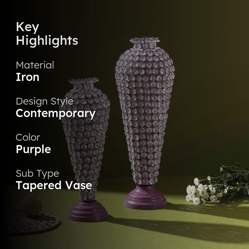 Irellis Luxe Vase (Purple) - Set Of Two media 2