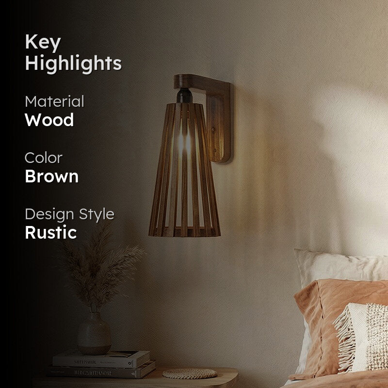 Radiaro  Cone Wooden Wall Lamp media 2