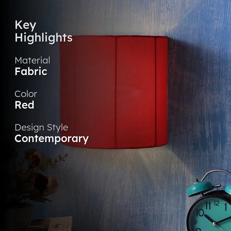 Cylindrical Floating Fabric Wall Lamp - Red media 2