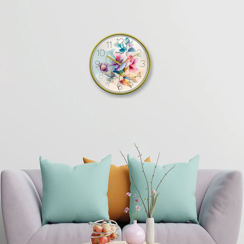 Watercolor Petals Plastic Wall Clock media 6