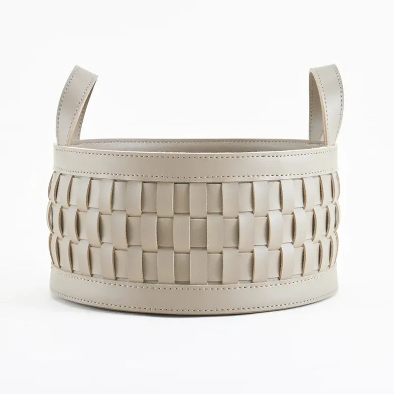 Calyra Faux Leather Storage Basket - Brown media 5