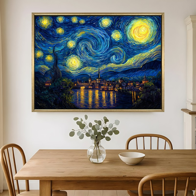 Galactic Whisper Canvas Wall Painting With Frame