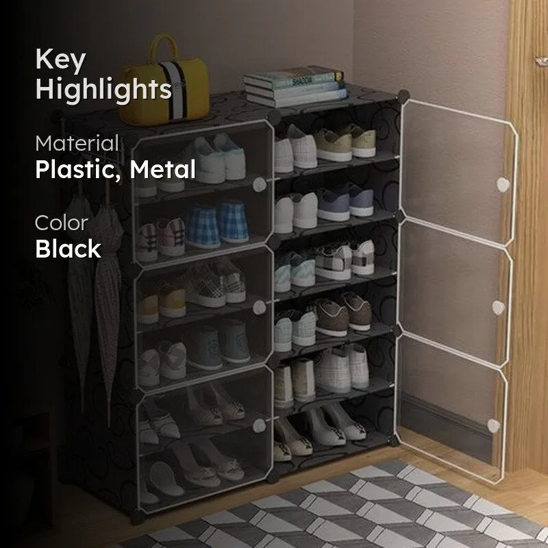 EntryEase Black Plastic & Metal Shoe Racks media 2