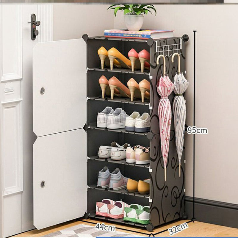 Walkwell White & Black Plastic & Metal Shoe Racks media 7