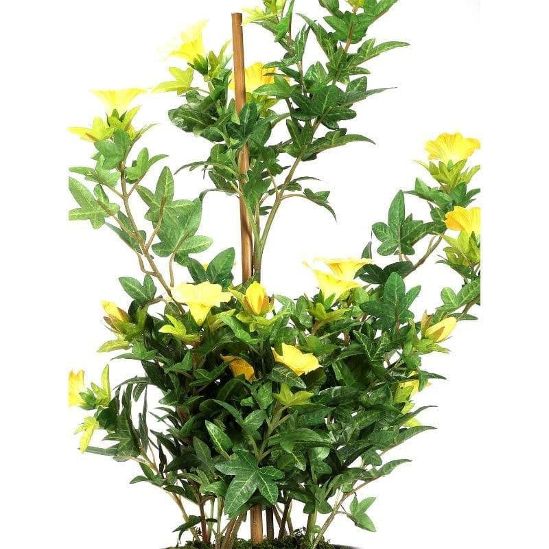 Faux Tall Morning Glory Bonsai In Ceramic Pot (50 cms) - Yellow & Green media 3
