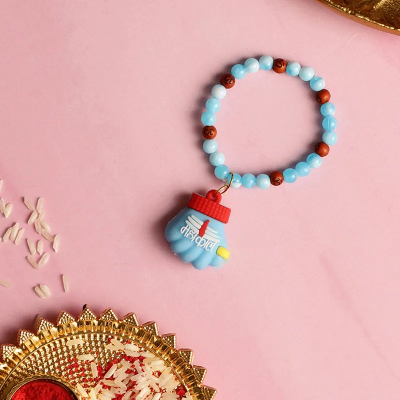Mahakal Rakhi with Roli Chawal - Two Piece Set media 3
