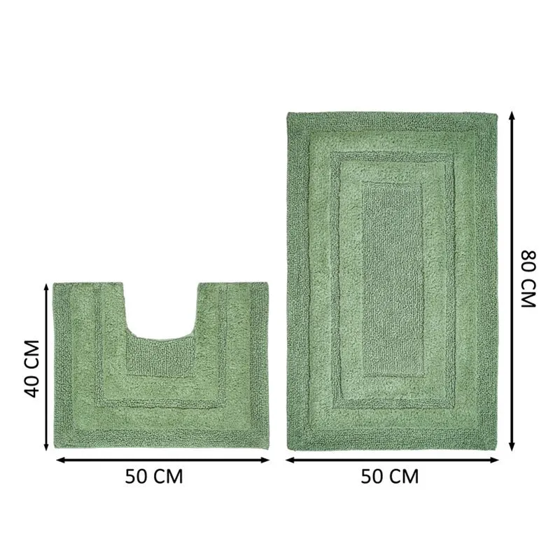 Aqualoom Anti skid Bath Mat (Green) - Set Of Two media 11