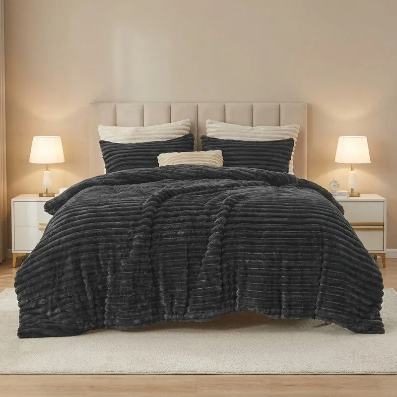Sleep Scape Faux Fabric Blanket (Grey)- 300 GSM media 1