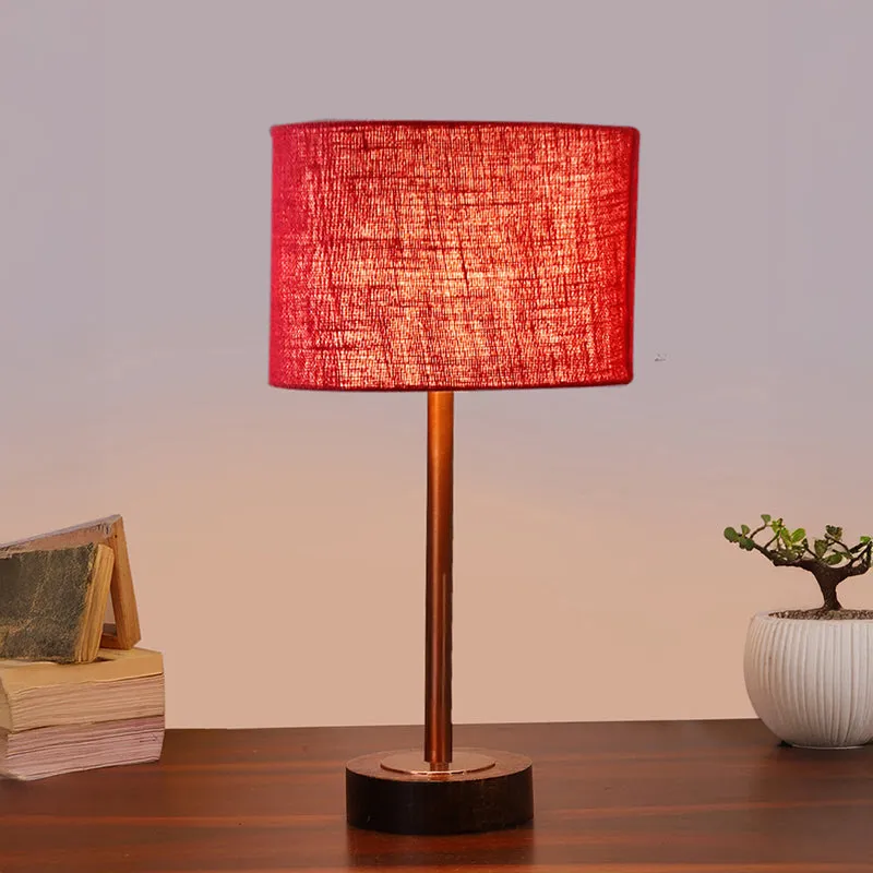 Sienna I Rodin Wooden Table Lamp - Maroon,Copper,Brown media 2