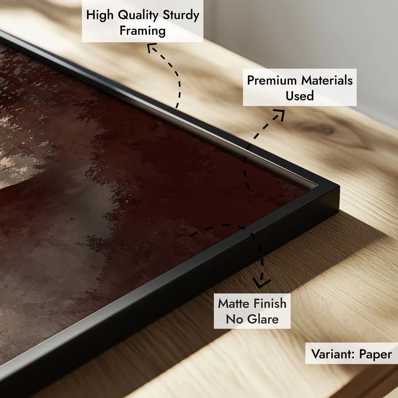 Crimson Sun II Over Silent Peaks Archival Paper Wall Painting With Black Frame media 7