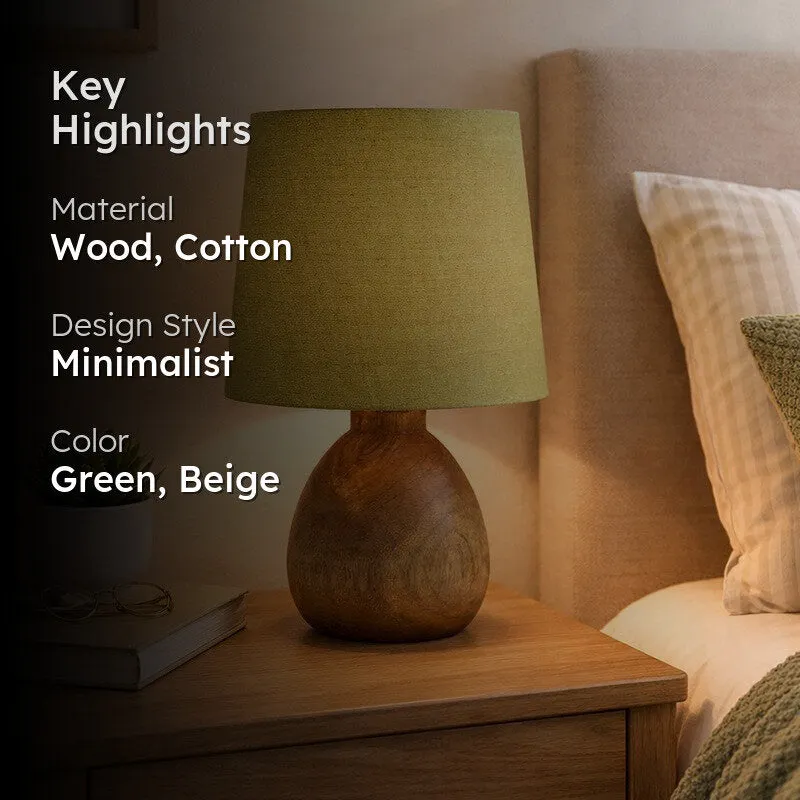 PureVista Wooden Table Lamp - Green media 2