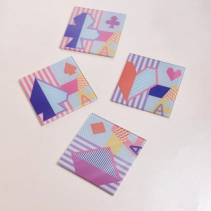 Royal Flush Glass Coaster (Pink) - Set Of Four media 1