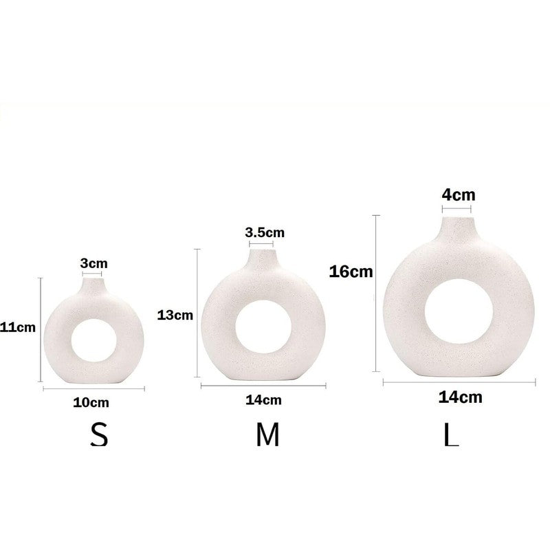 Modern Double Loop Ceramic Vase - Set Of Three media 7