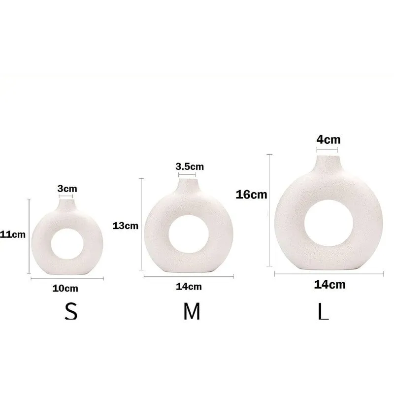 Modern Double Loop Ceramic Vase - Set Of Three media 7