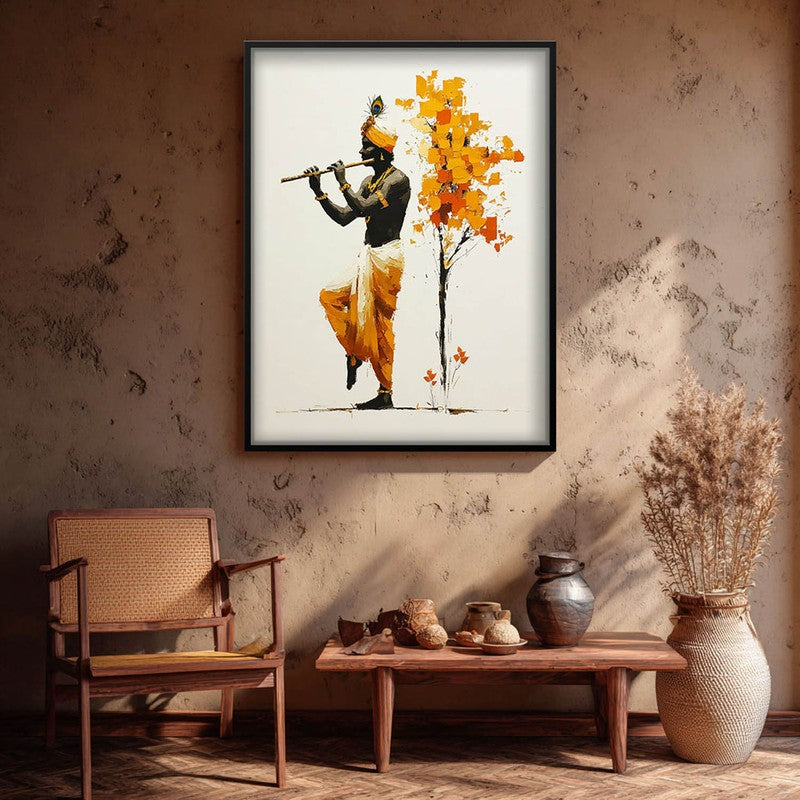 Murli Murari Lord Krihsna Enchanting Archival Paper Wall Art