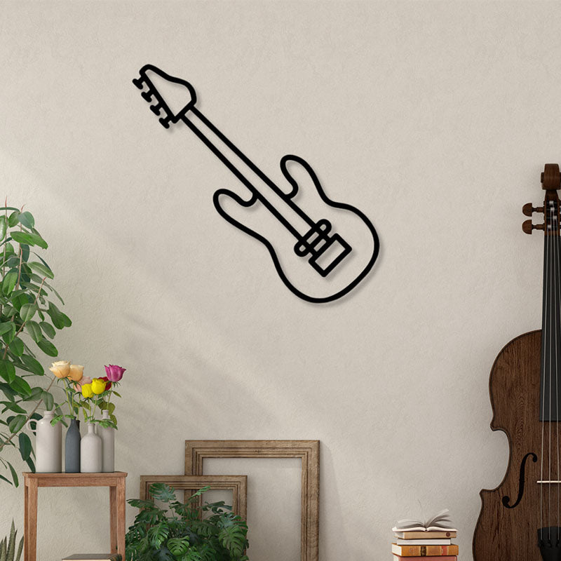 Guitar Black Iron Wall Accent
