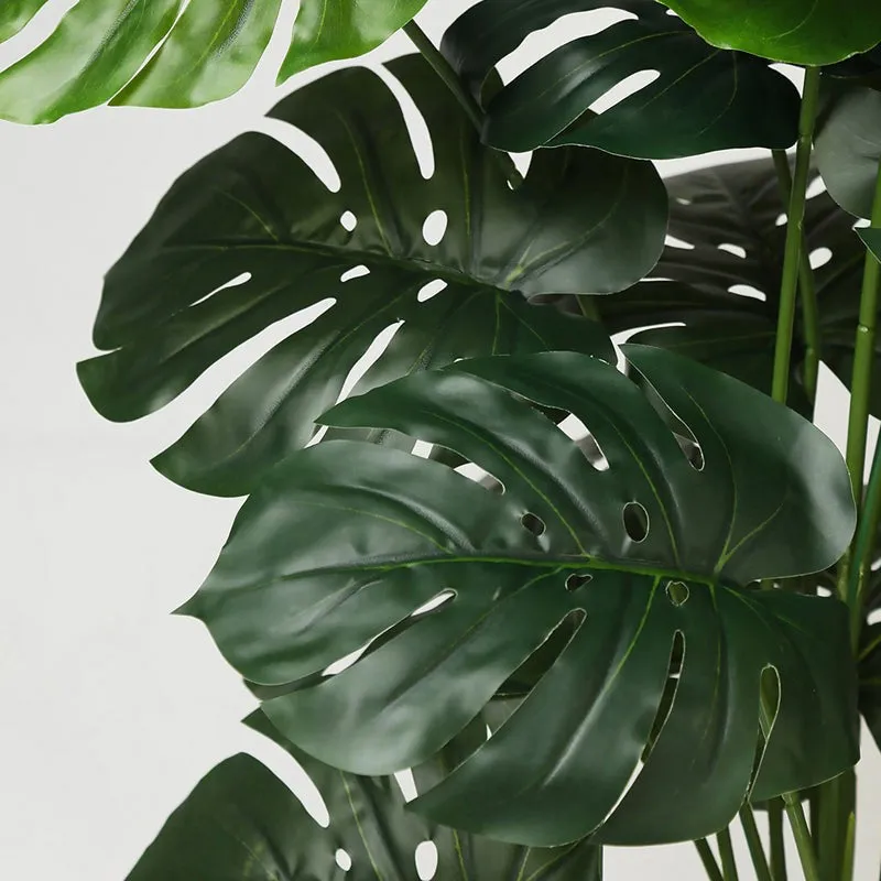 Faux Everlasting Monstera Artificial Plant With Black Plastic Pot - 74 cm (2.4 ft) media 7