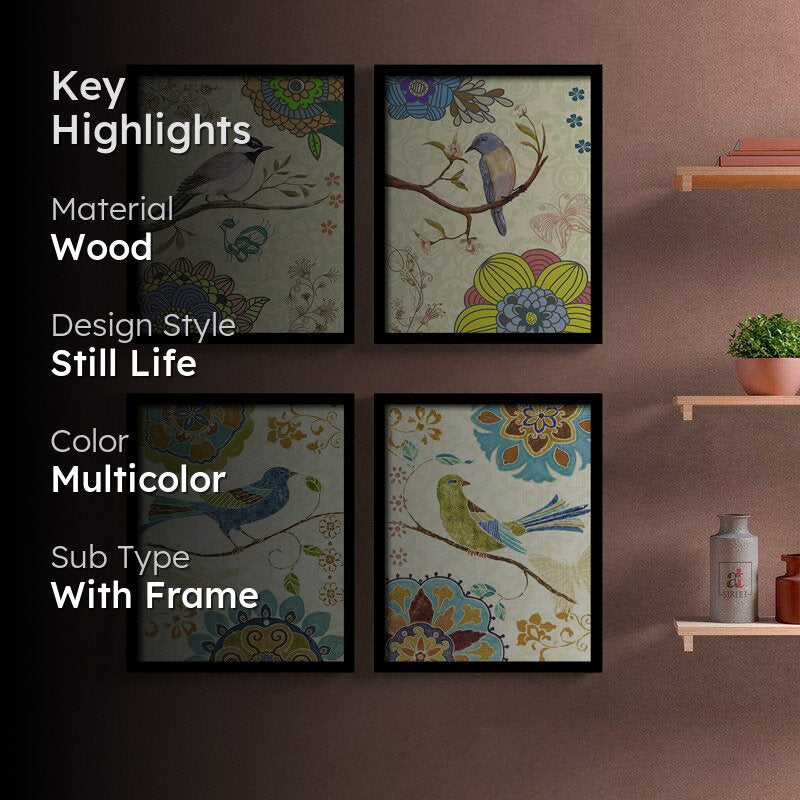 Bird Halo Garden Wall Art - Set of Four media 2