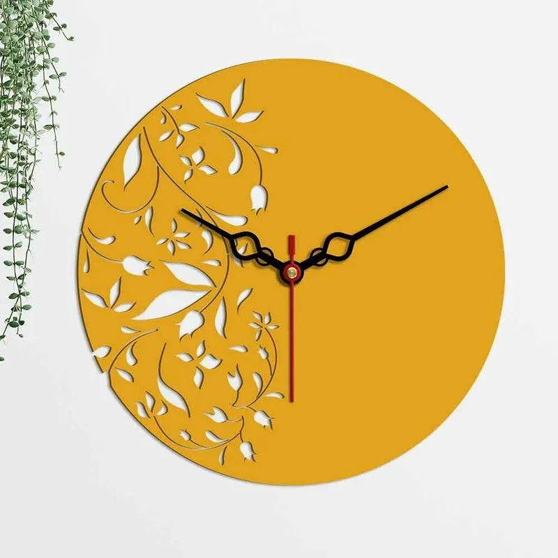 Bloom Pattern Wooden Wall Clock media 5