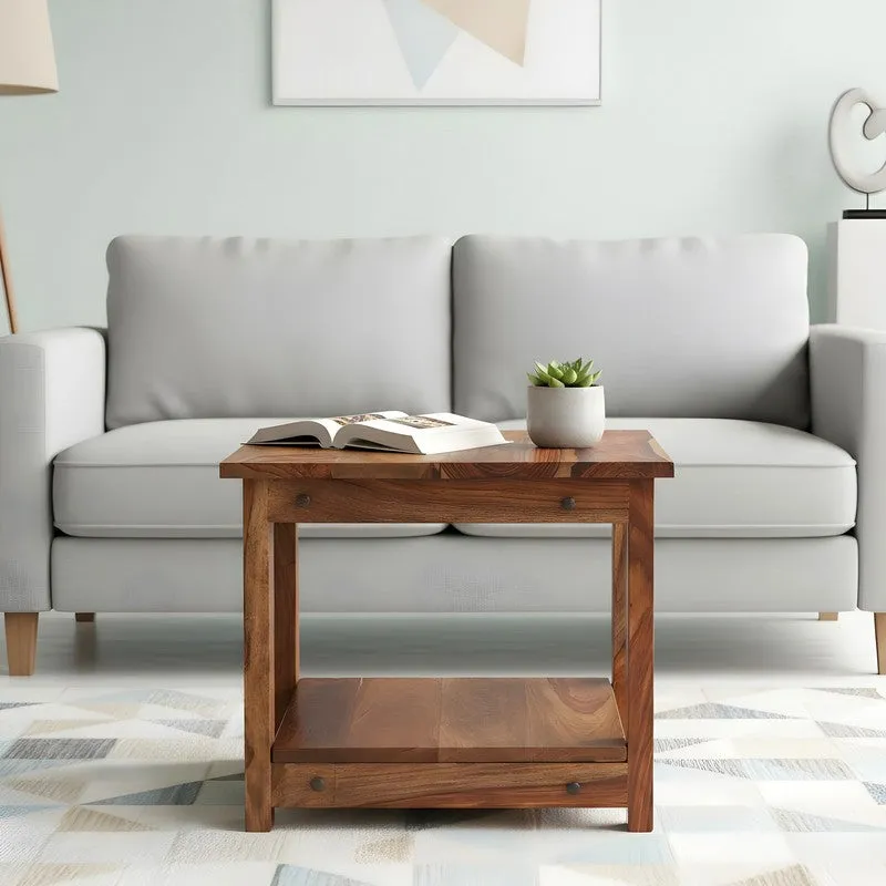 Yavex Sheesham Wooden Center Table - Brown media 4