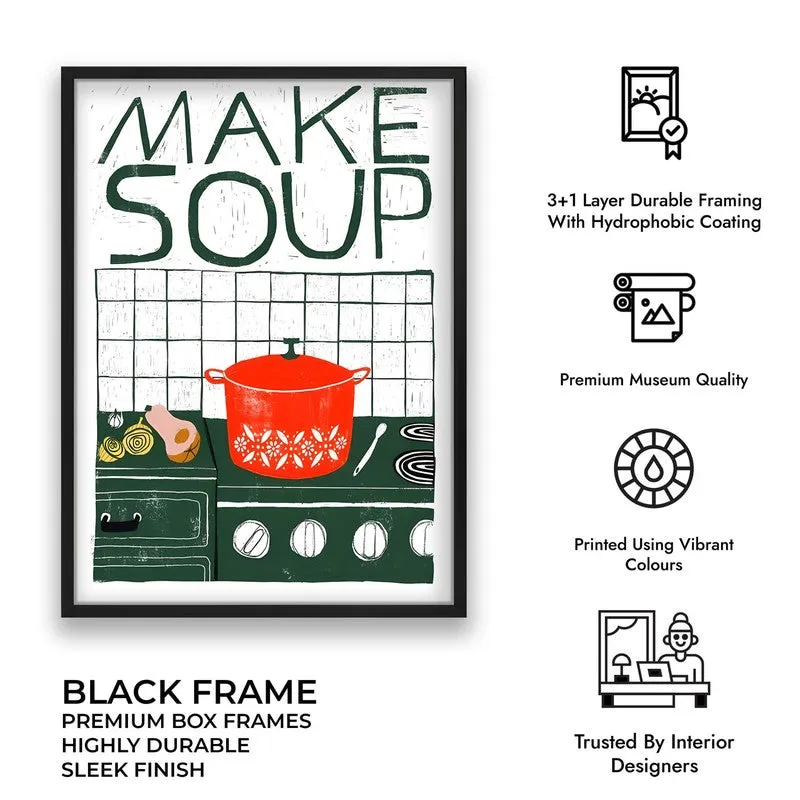 Make Soup Archival Canvas Wall Art - Black media 10