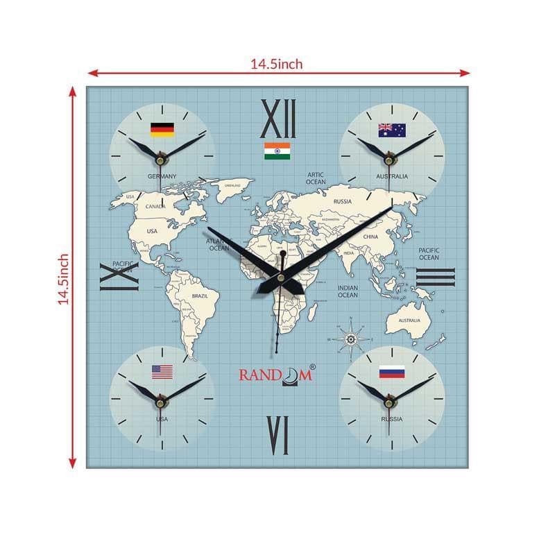 Around The World In 24 Hours Wall Clock - Blue media 5