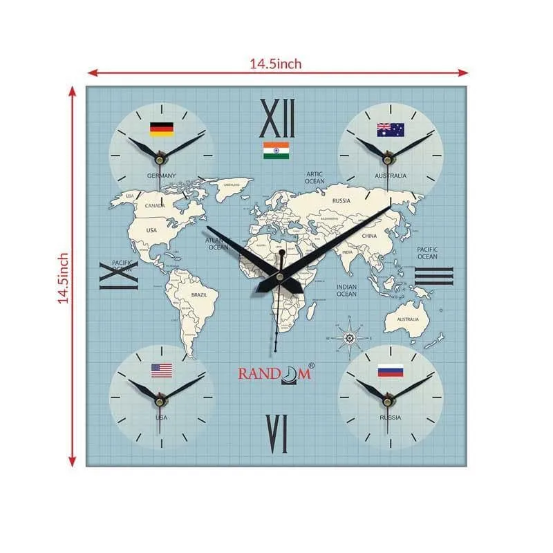 Around The World In 24 Hours Wall Clock - Blue media 5