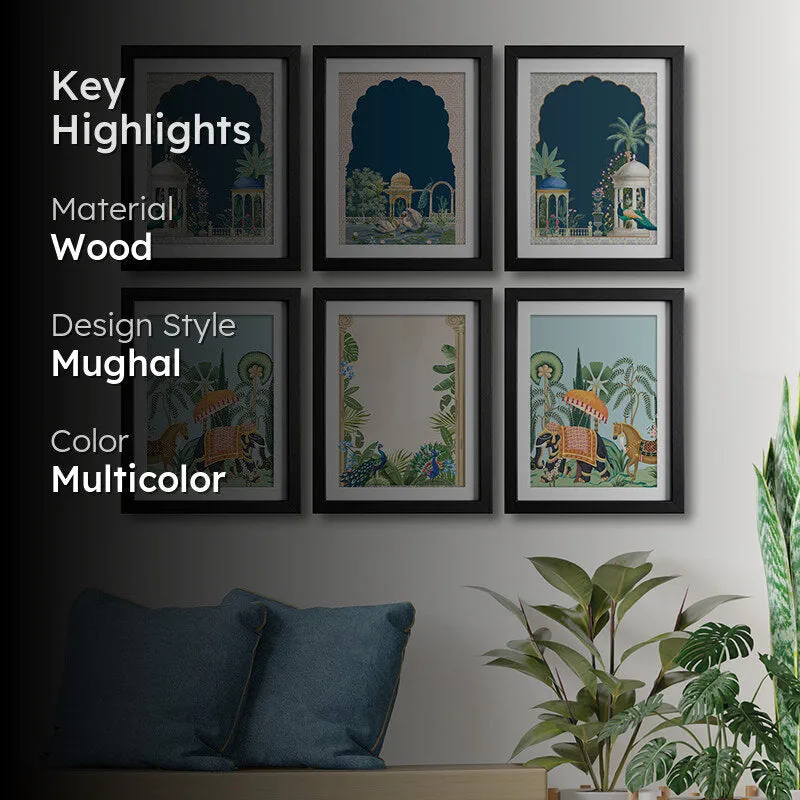 Mughal Nights Wall Art With Frame - Set Of Six media 2