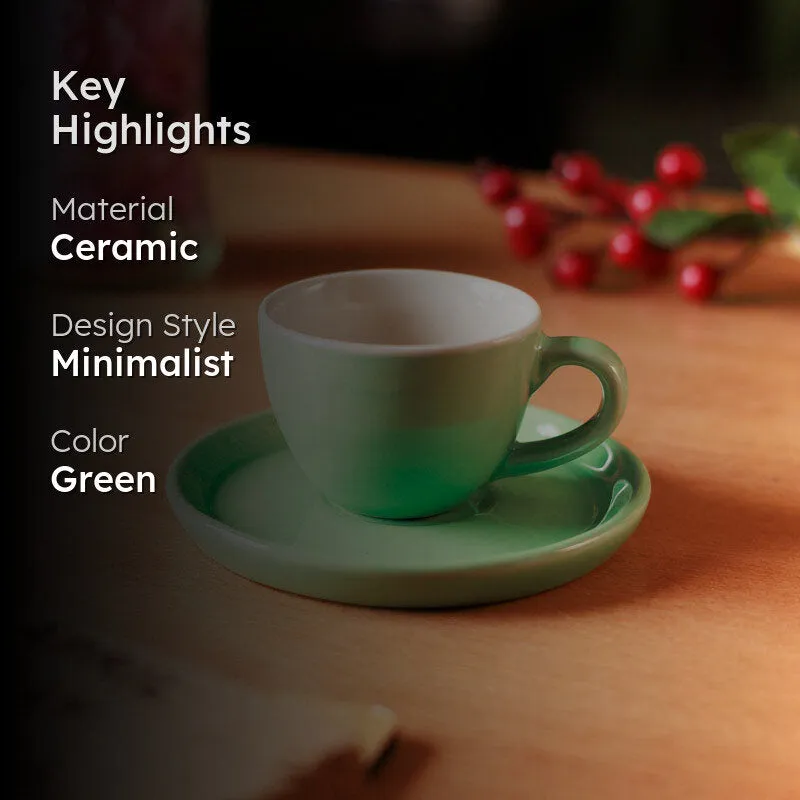 Blush & Brew Cup &Saucer (Mint/100 mL) - Two Piece Set media 2