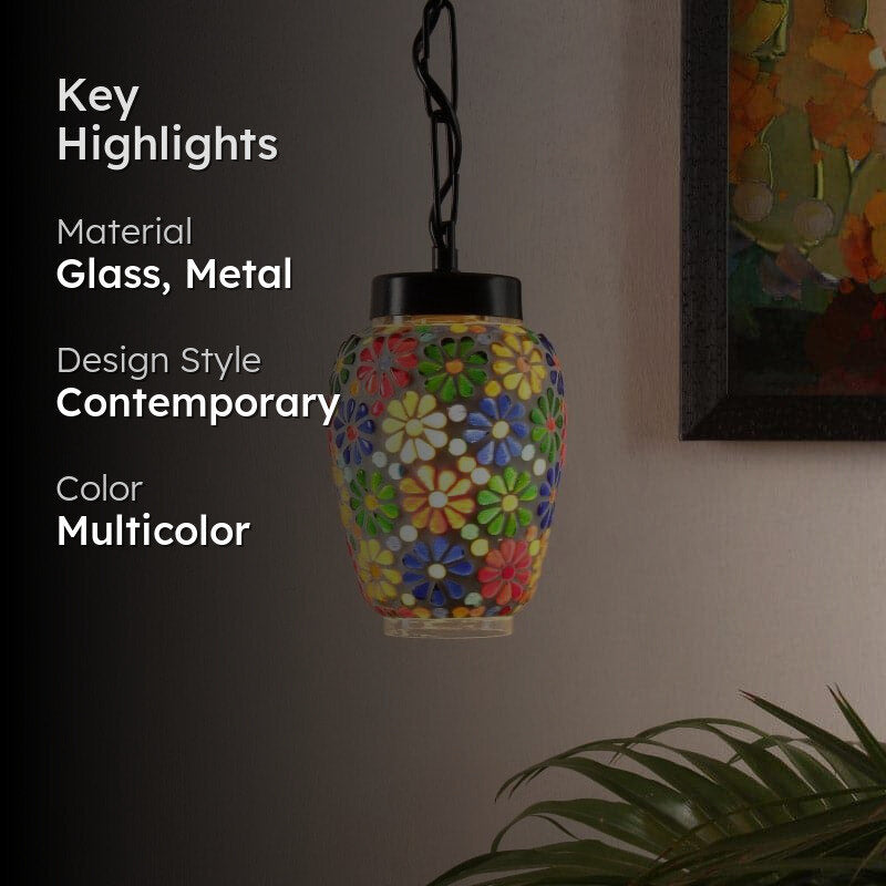 Flora Bloomy Glass Ceiling Lamp media 2