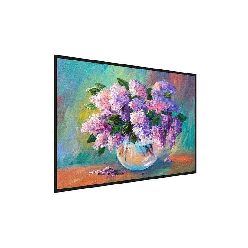 Spring Lilac Canvas Wall Painting - Black Frame media 3