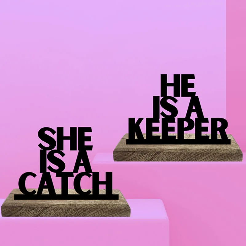 She Is A Catch Showpiece - Set Of Two media 3