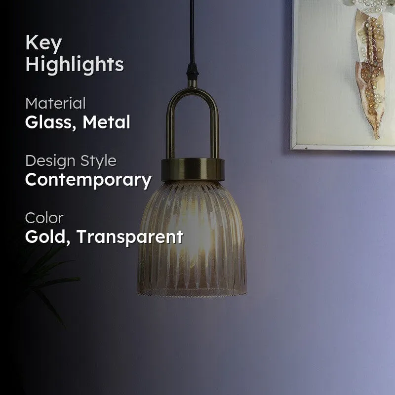 Auric Ribbed Glass Ceiling Lamp media 2