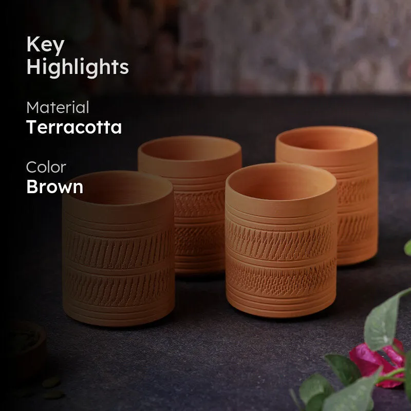 Mitti Terracotta Glass (250 mL) - Set Of Four media 2